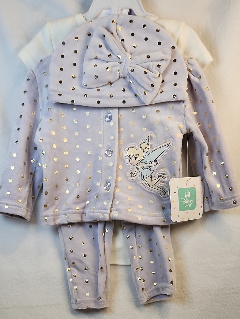 Disney 5pc. Lavender and Gold Dot Tinkerbell Play Set